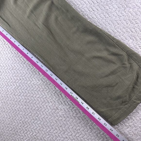 Staccato Pants Women Medium Army Green Coastal Beachy Lightweight Linen Blend - Picture 7 of 12